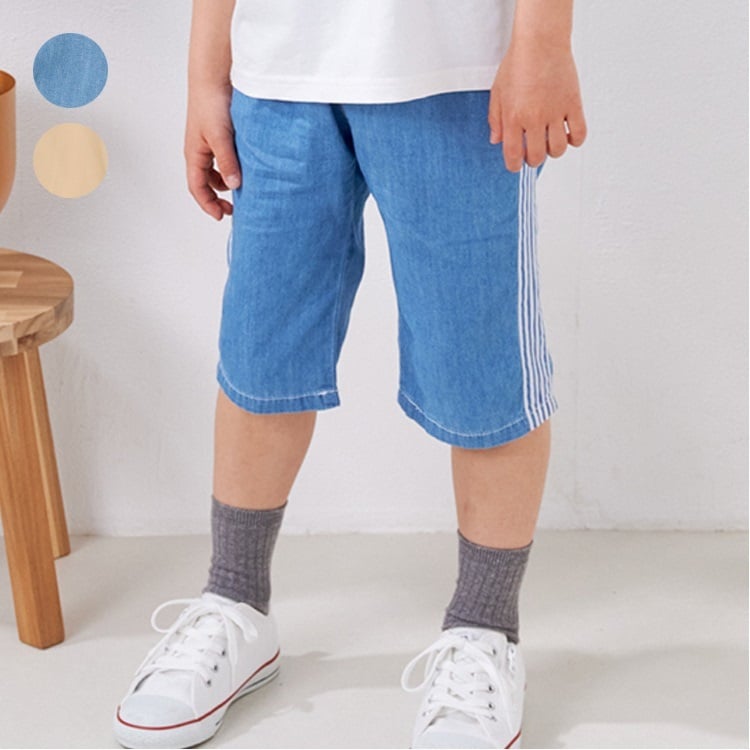 🆕【⭐訂購⭐】🌀 🇯🇵 日本直送 側條紋 牛仔/粗呢布 及膝褲［2款選］🌀 [ELEA-0168][260618]