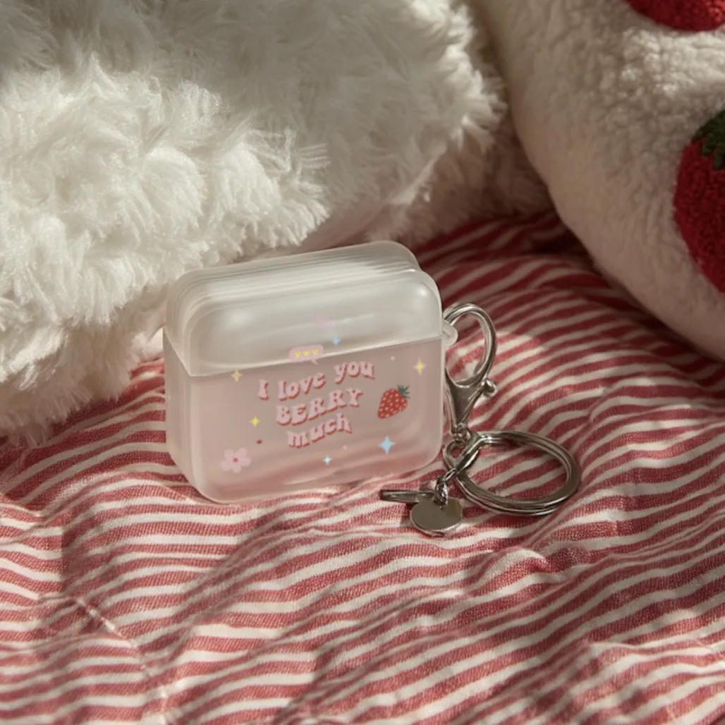 【 I love you Berry much! 】磨砂半透明方盒AirPods Case