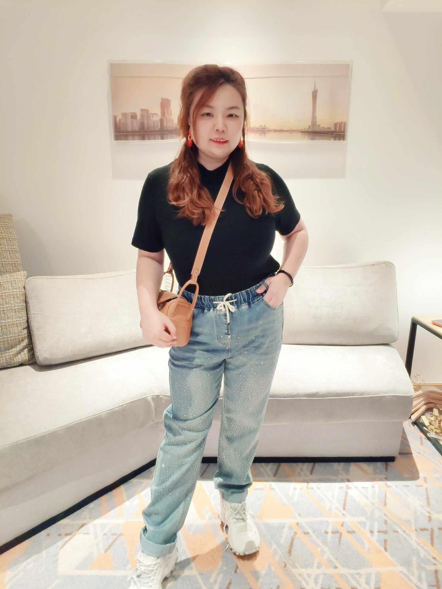 YCI07 C1032 3D闪钻水洗牛仔长裤