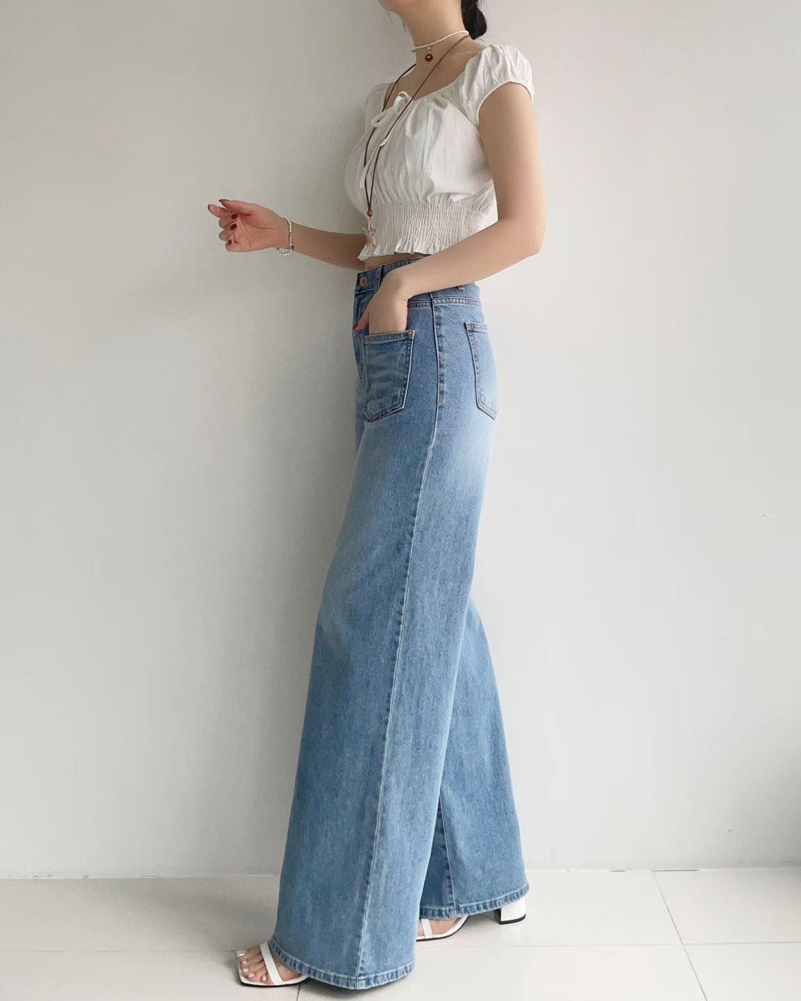 前袋小小喇叭直腳褲