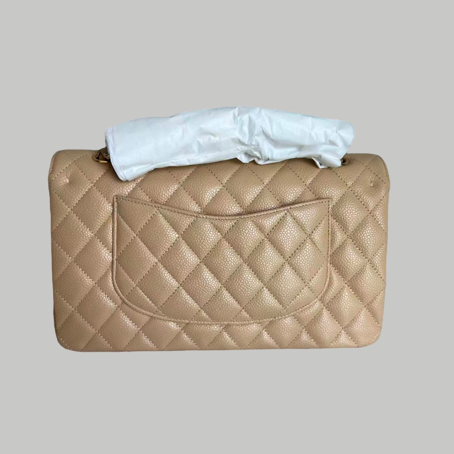 Chanel Caviar CF25 奶茶金扣