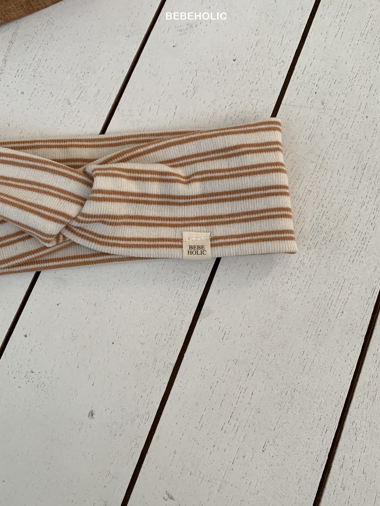 🌸預訂 韓國直送🌸🇰🇷BEBEHOLIC四色標籤條紋扭結髮帶