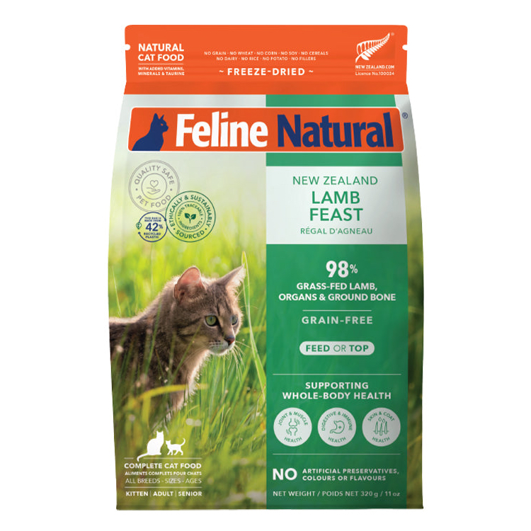 Feline Natural 單一蛋白凍乾貓糧 - 羊肉盛宴 320G