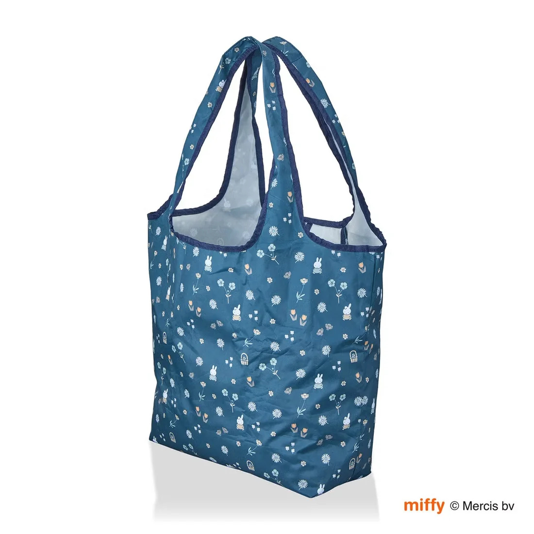MIFFY 可摺疊 環保袋 M 藍色 小花
