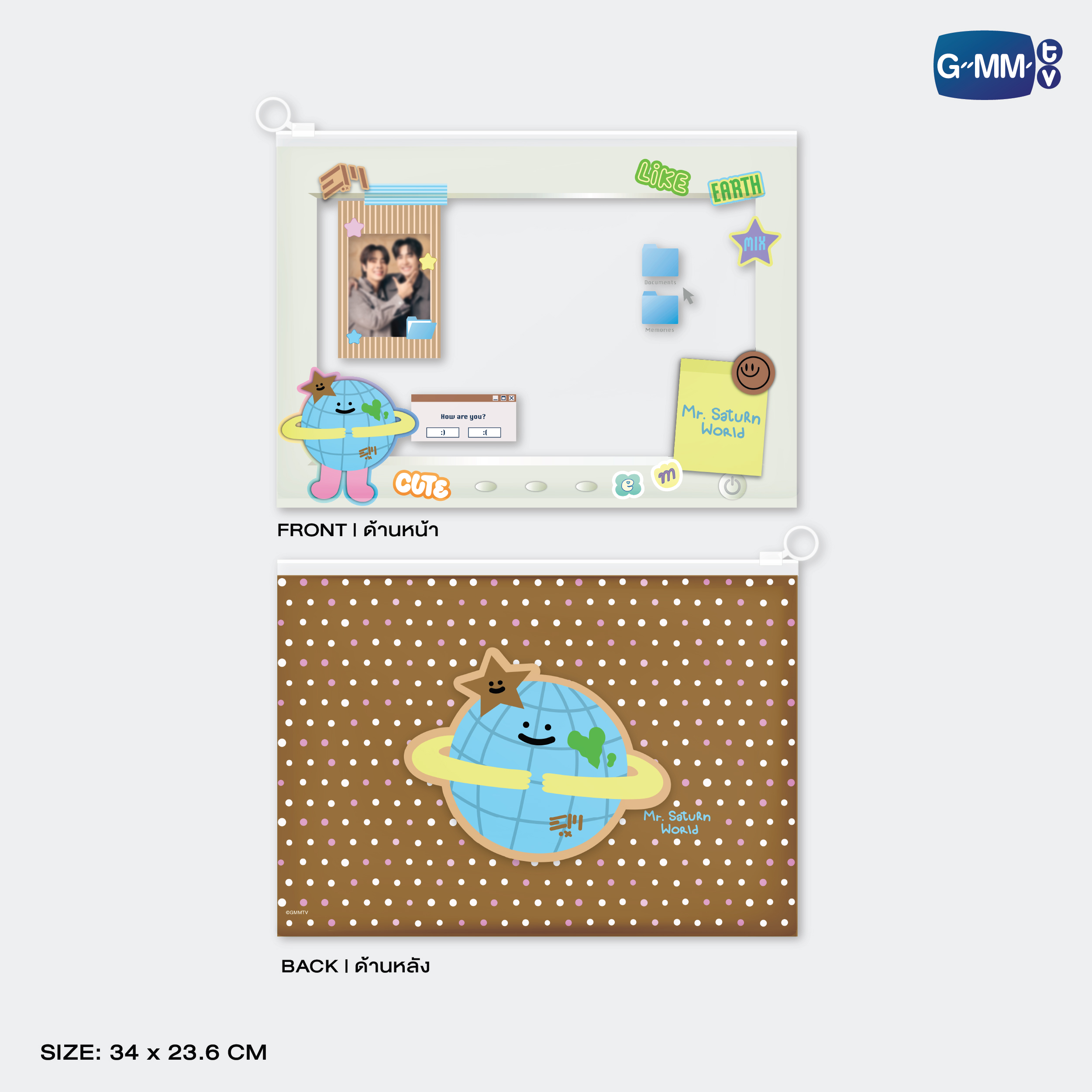 MR. SATURNWORLD CHARACTER POCKET ZIP FOLDER