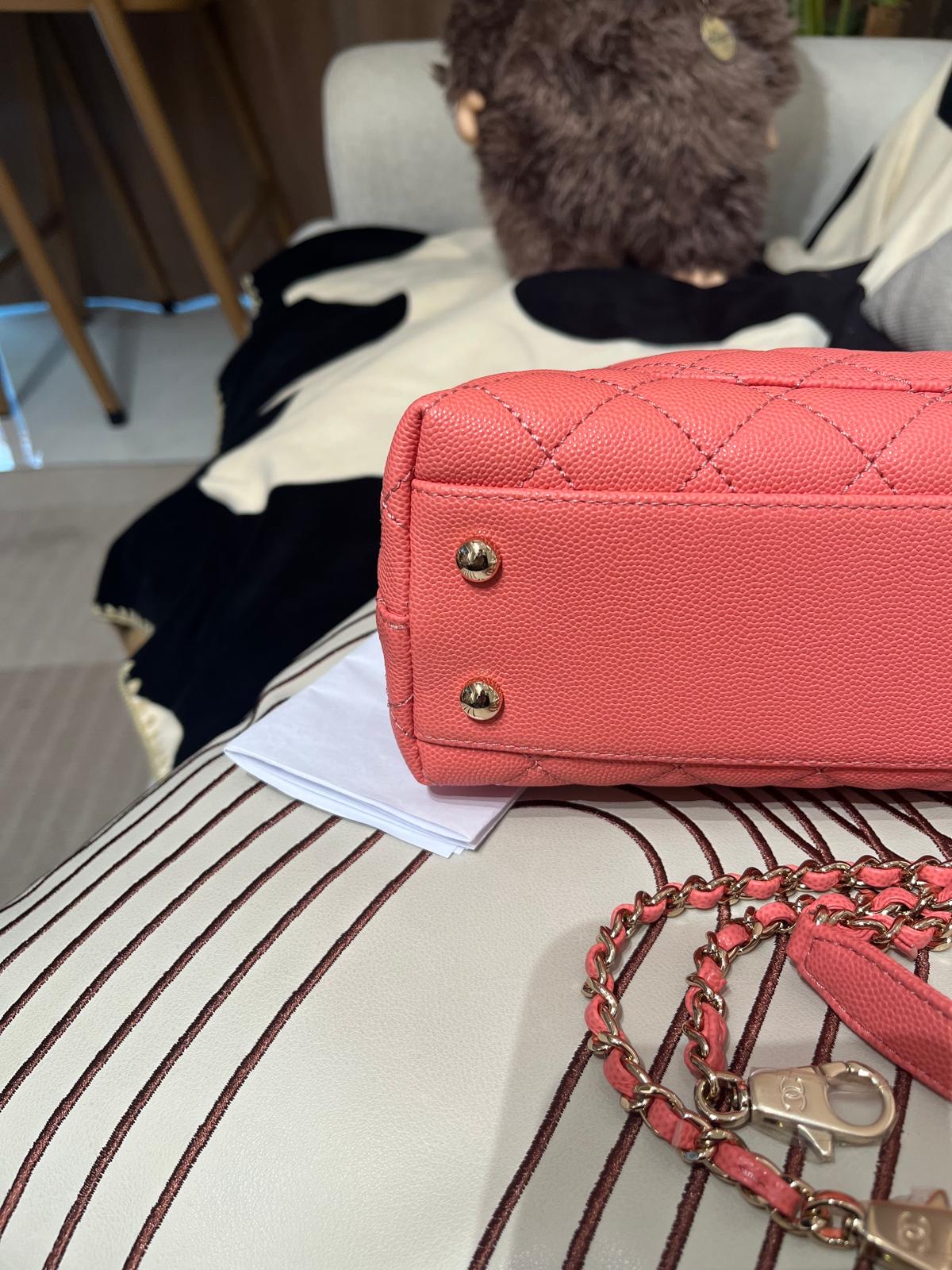 全新Chanel coco handle small 荔枝牛皮晶片 100%Authentic ,全新貨品 ✅收據副本✅晶片✅塵袋✅Box