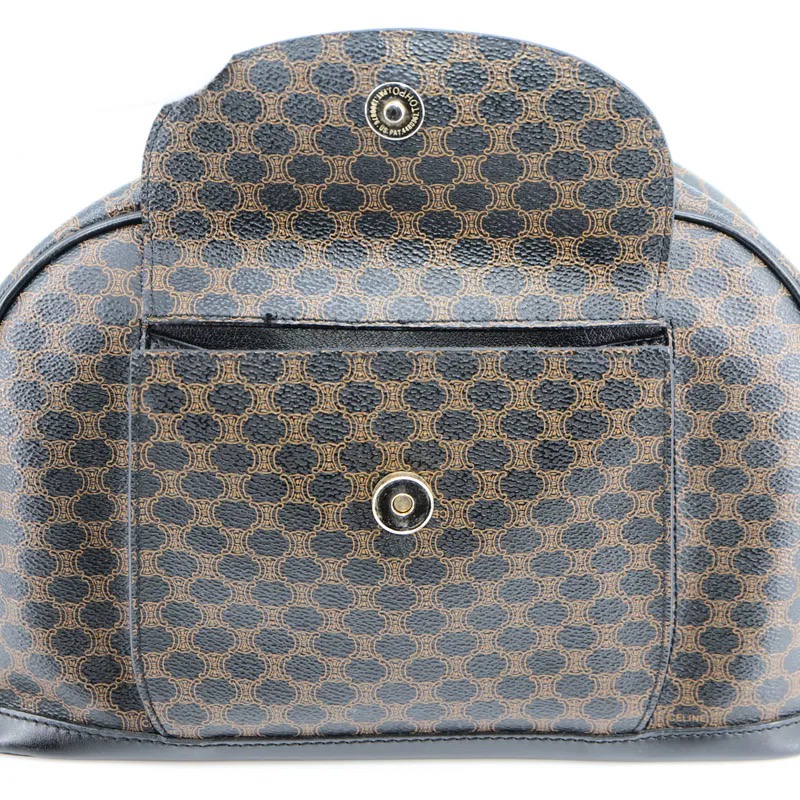 Celine Black Macadam Front Pocket Bowling Bag