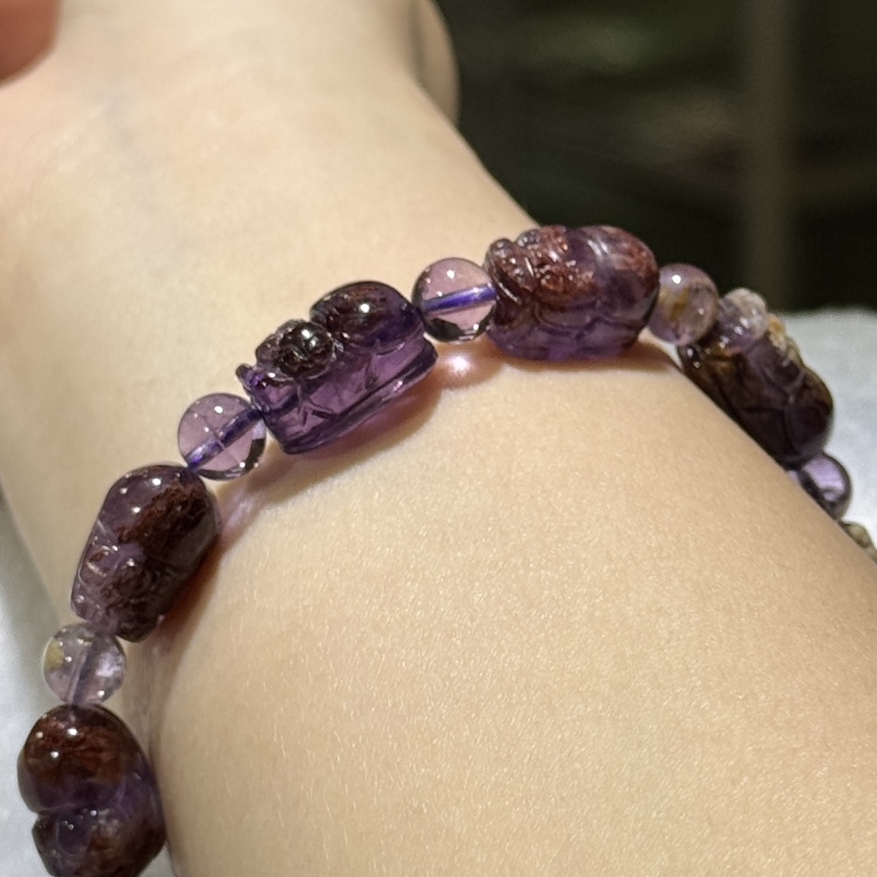 紫幽靈貔貅手串  9 mm +/-