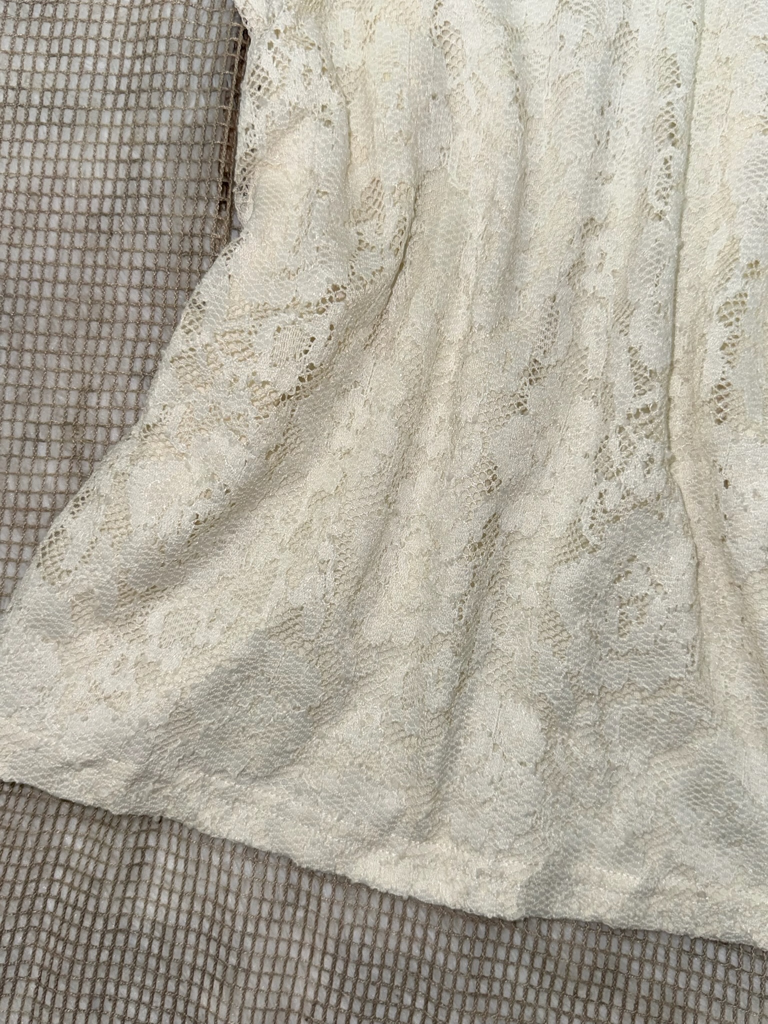 Vintage Off-White Camisole with Sequin Border Detail