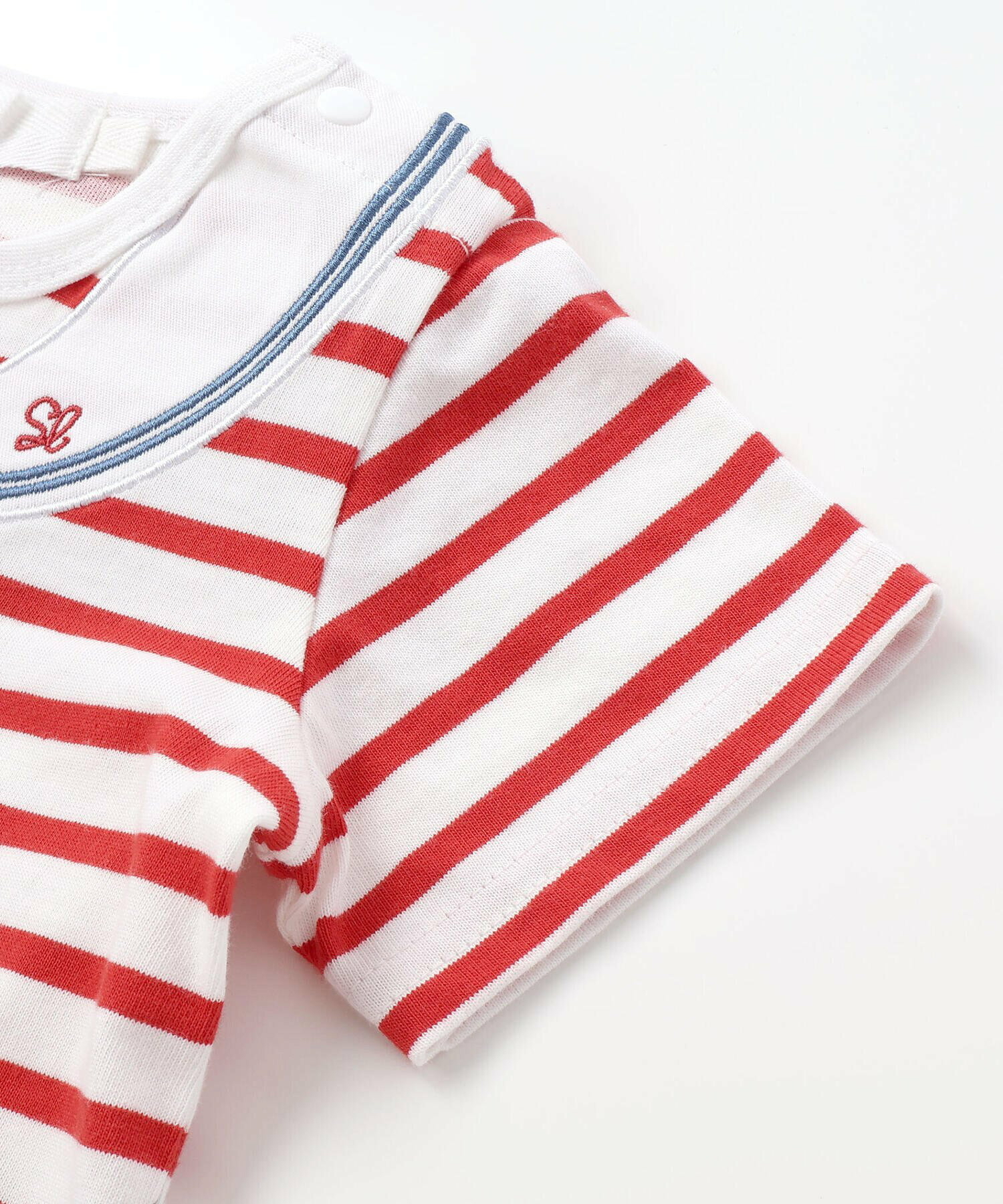 🇯🇵預訂 日本直送🇯🇵Slap Slip Baby兩色指南針望遠鏡印花水手領貼花短袖包屁衣