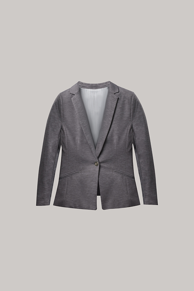 Slim-Fit Single-Breasted Knit Blazer