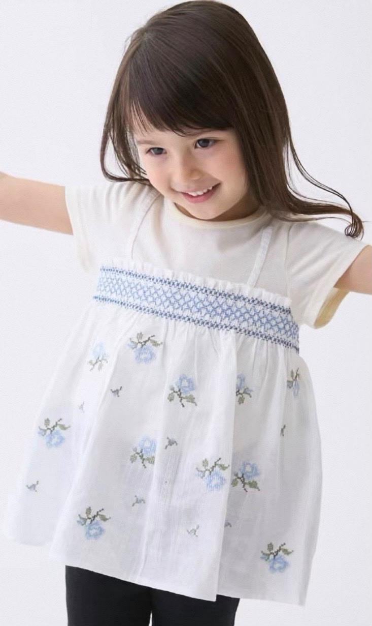 🔸返貨中🔸Petitmain刺繡花花裙衫Size130