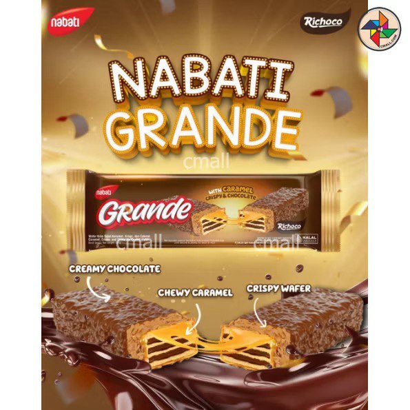 10pcs x 22g Nabati Grande jajan (strawberry with cheese cream / chocolate with caramel cream)
