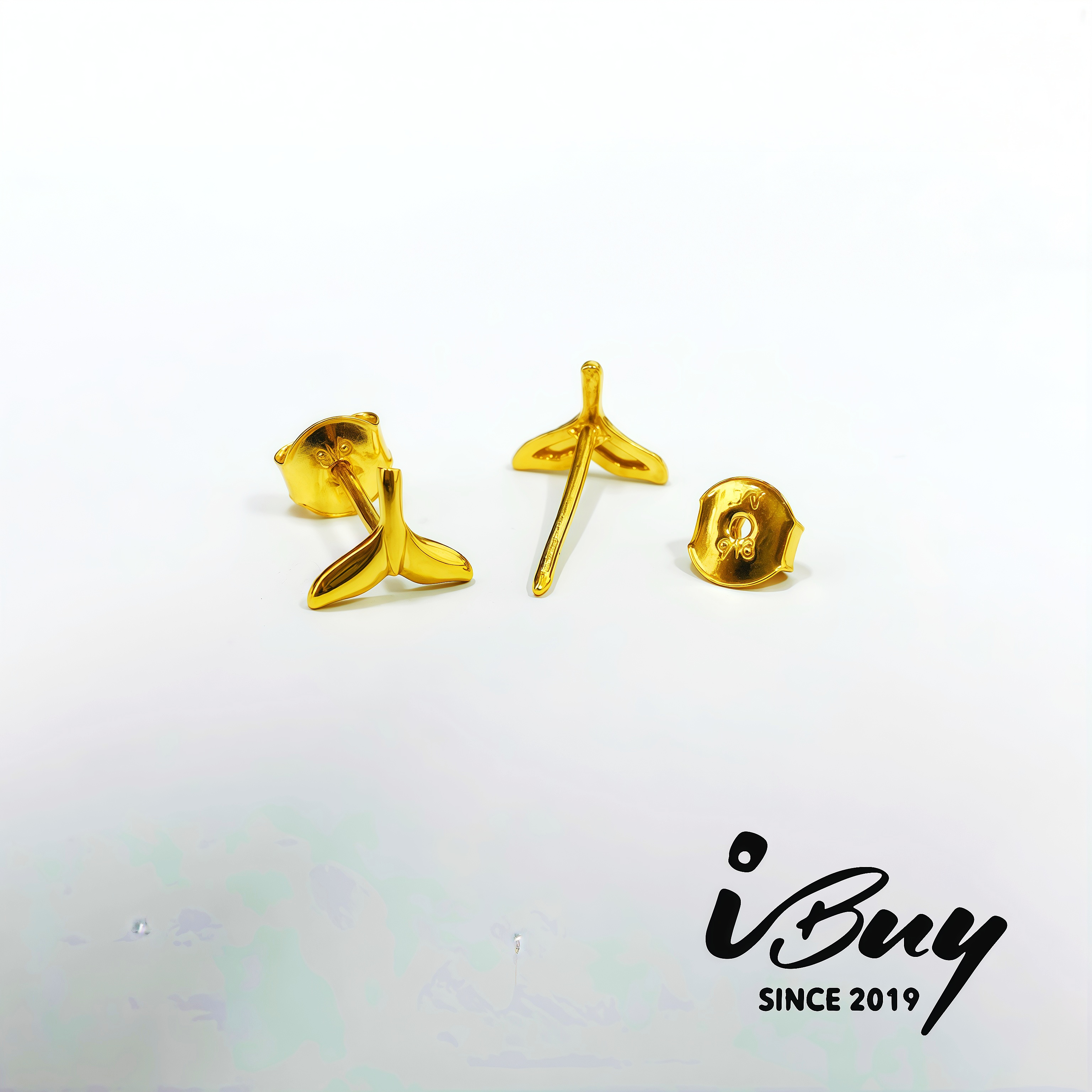 916 GOLD MERMAID TAIL EARRING 916 金 人鱼尾耳钉