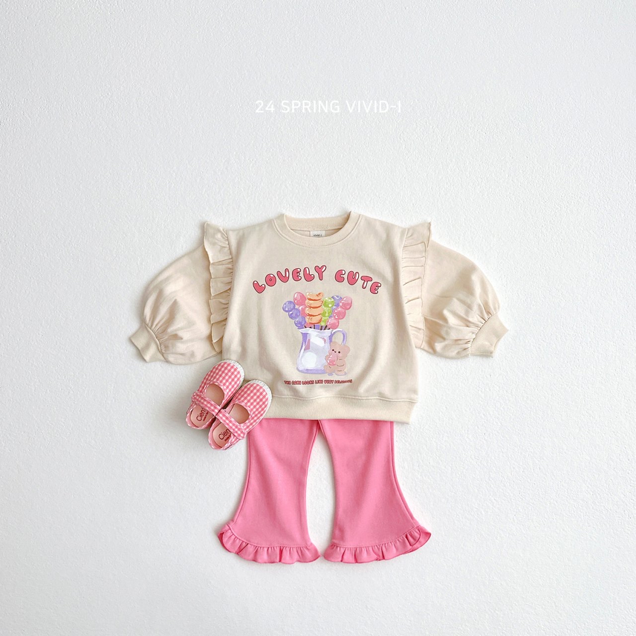Vivid | frill pants (Pink M95-105)