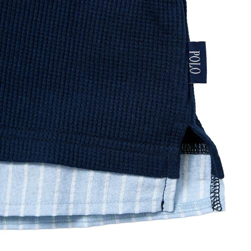 🇯🇵預訂 日本直送🇯🇵Polo Baby標誌刺繡假兩件層疊華夫格短袖上衣