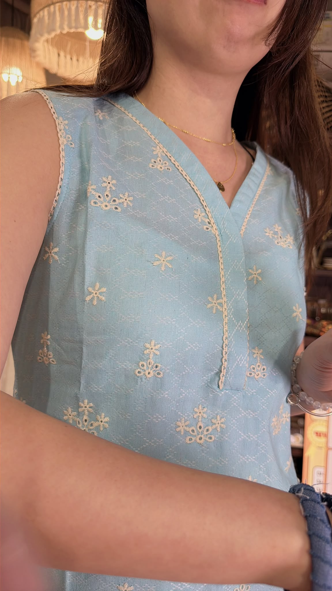 2896 Tiffany Blue Cotton Kurta 