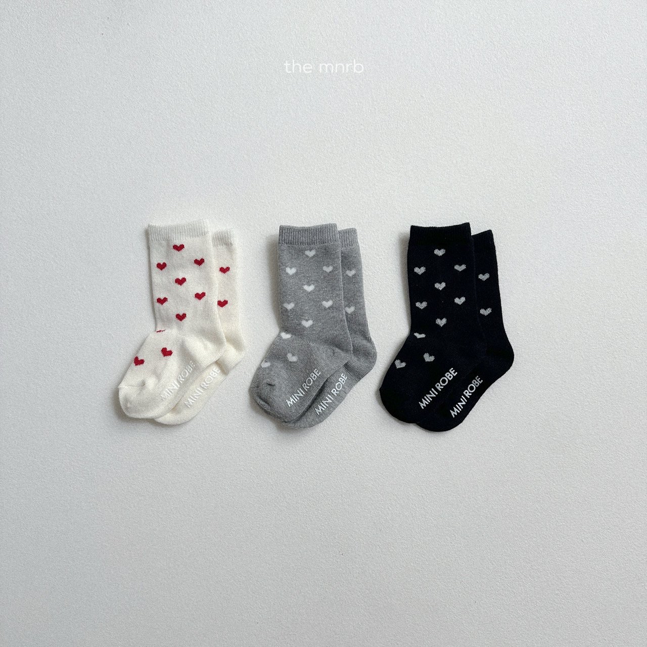 Minirobe | Heart socks set of 3( size S12-15cm)