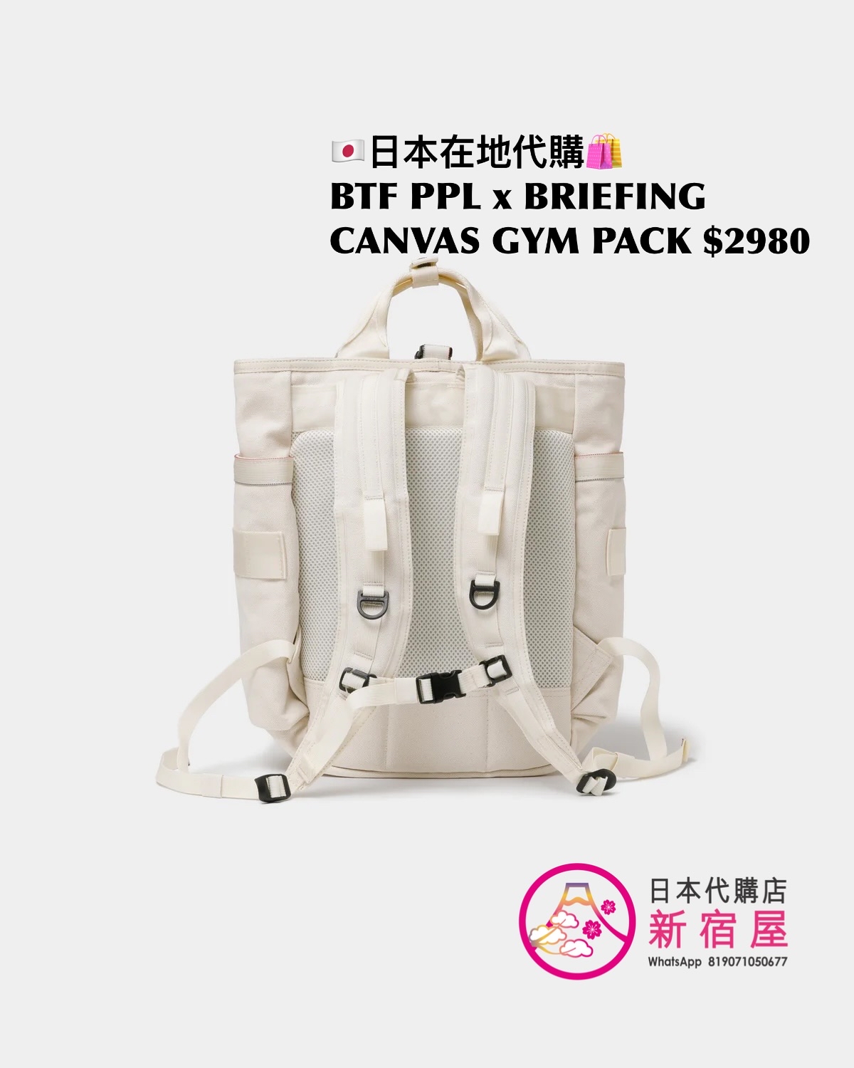 BEAUTIFUL PEOPLE x BRIEFING CANVAS GYM PACK/ DAY TRIPPER SLIM/ DISCRETE TOTE