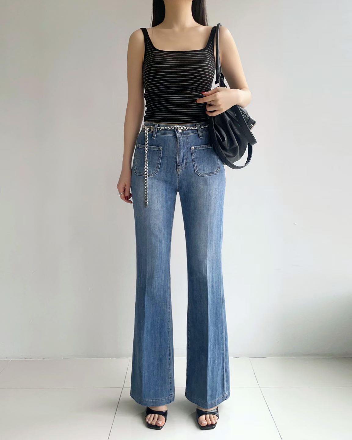 雙袋小喇叭牛仔褲