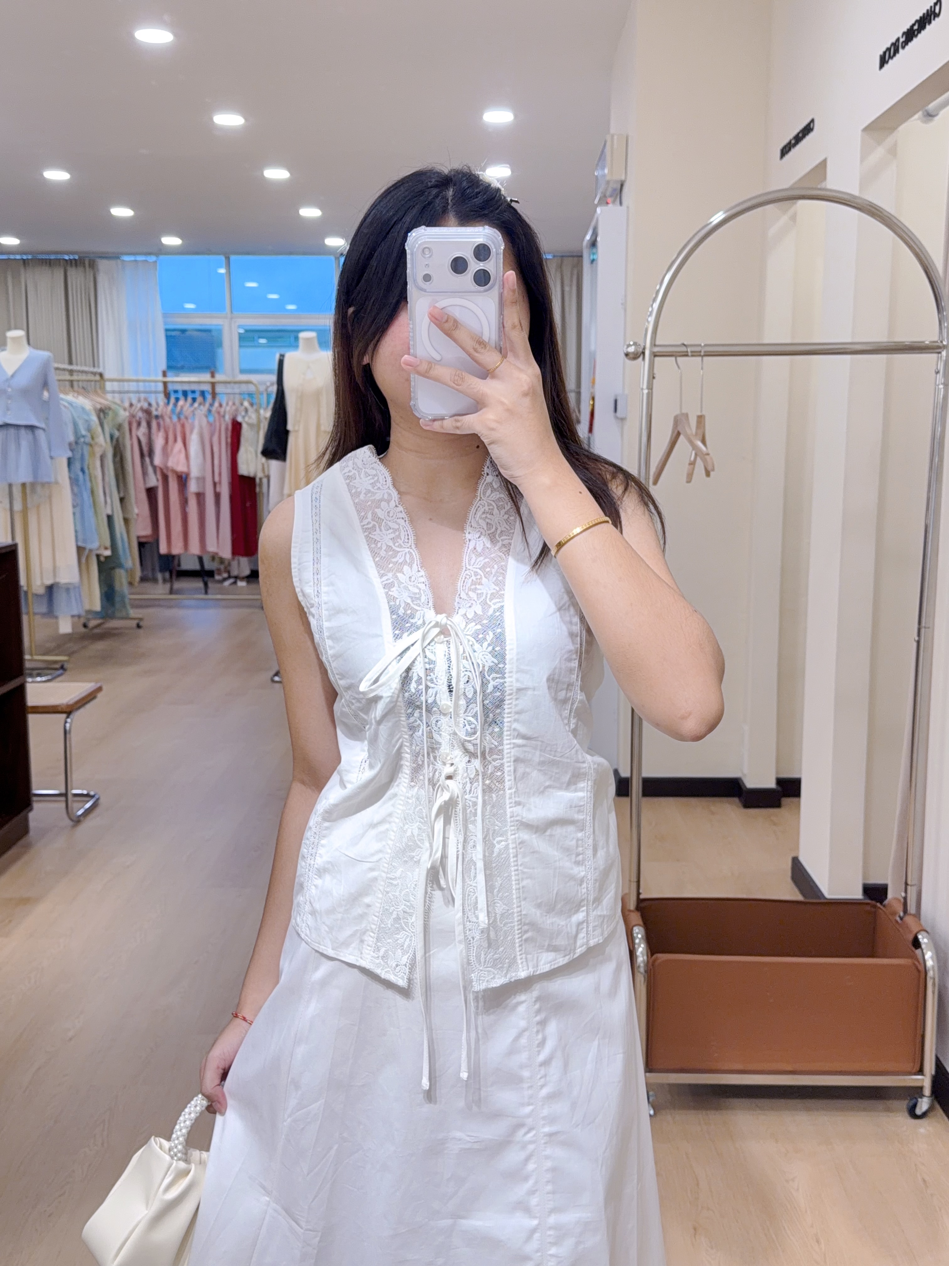 5532无袖蕾丝两件套