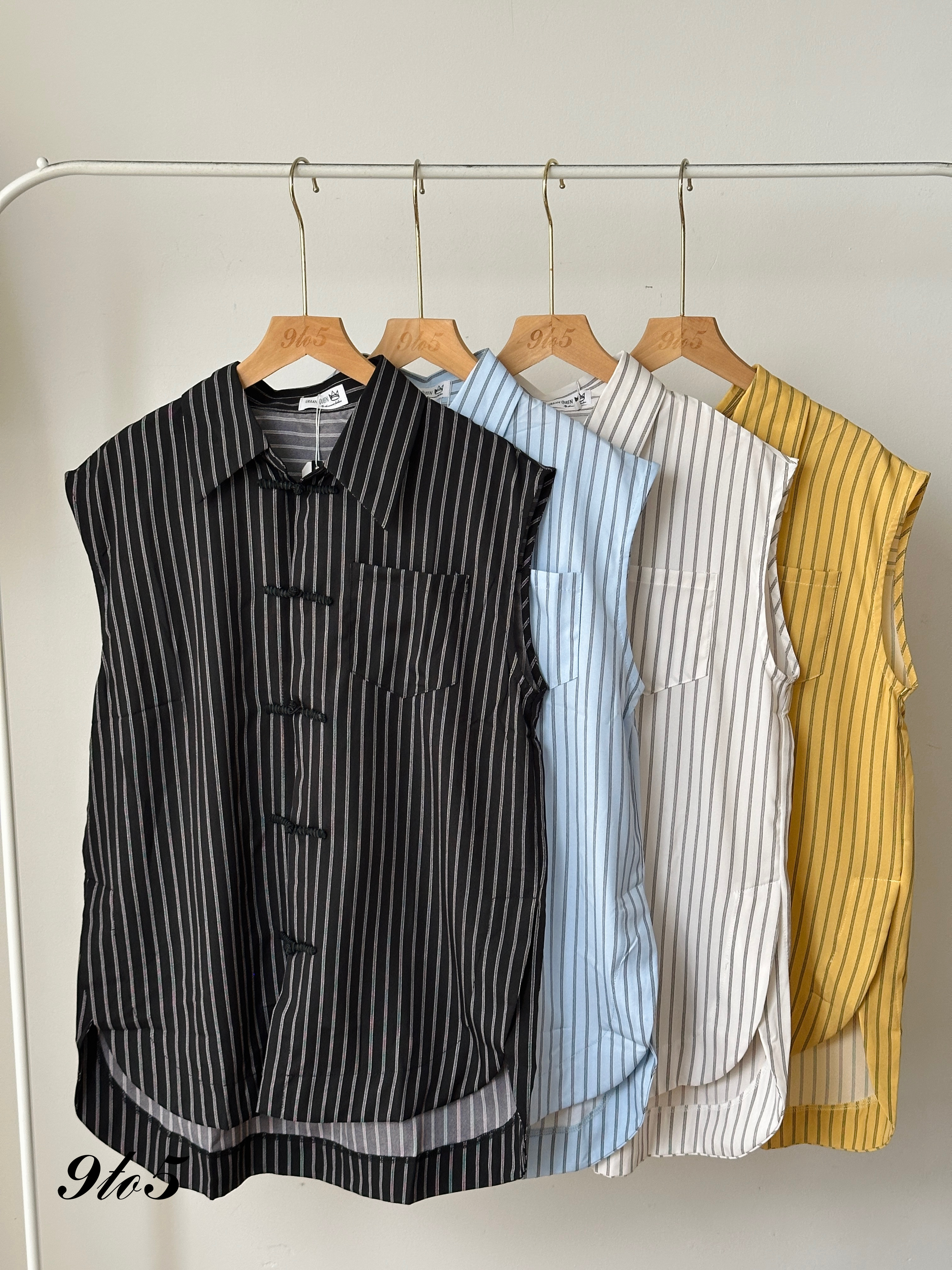 T3912 Sleeveless Stripe CNY Top - 4 Colors