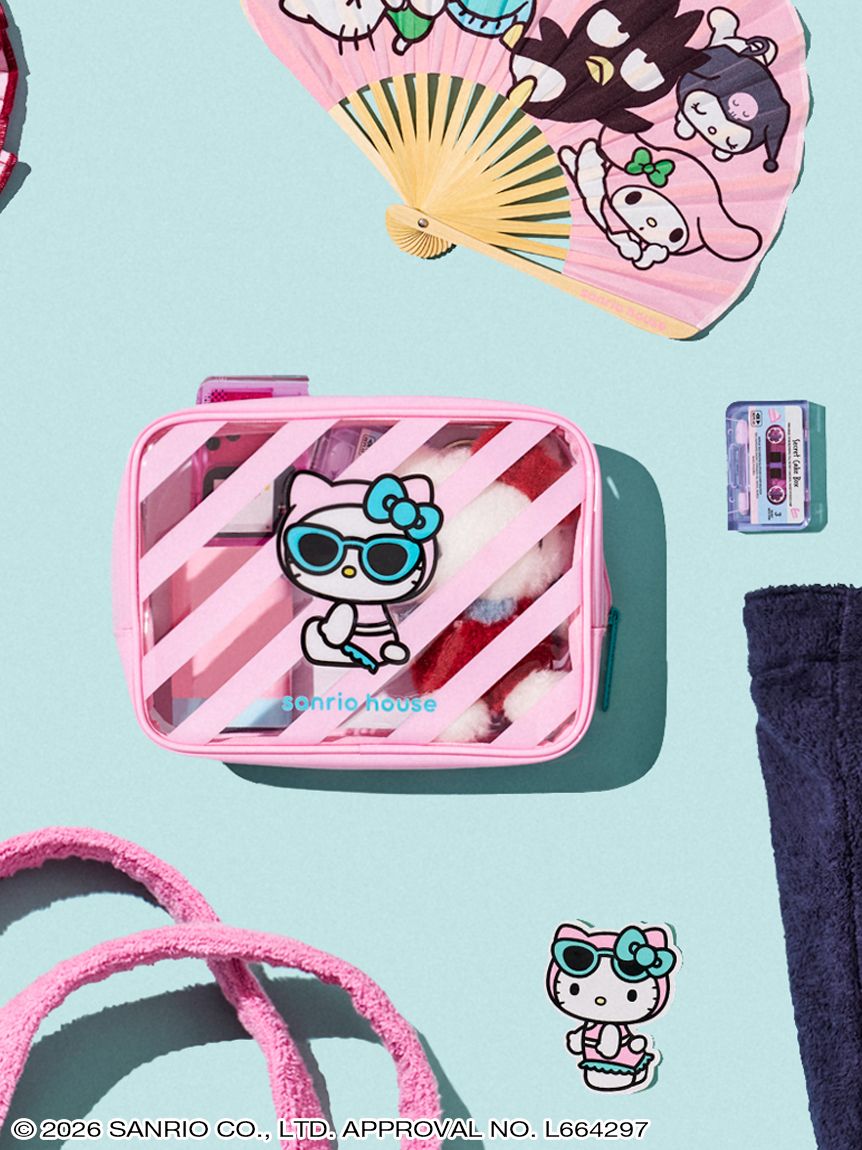 🎀【預訂】Sanrio Summer Beach Club Kitty 透明收納袋 K