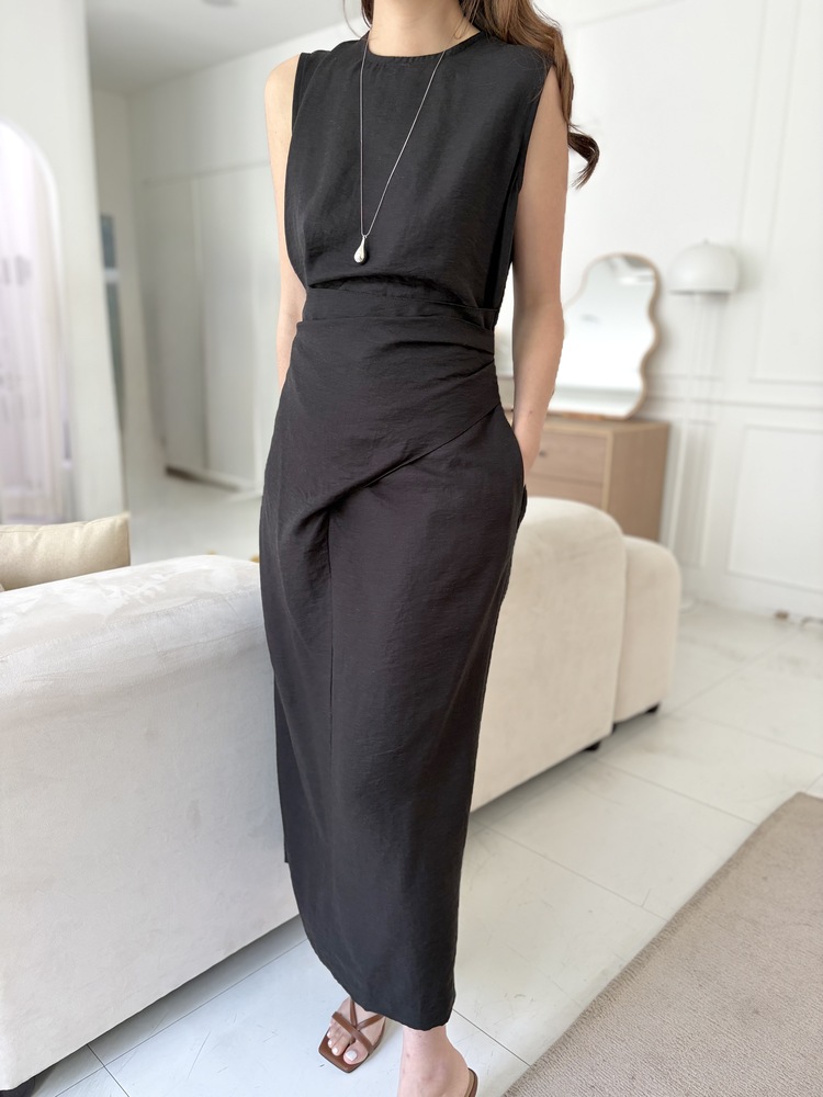 Effortless Wrap Dress (Black)