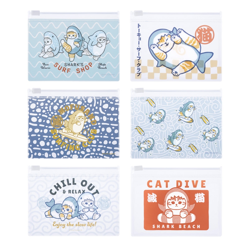 🌸 【預訂】Mini Zip Bag(隨機) - Mofusand Board Shark