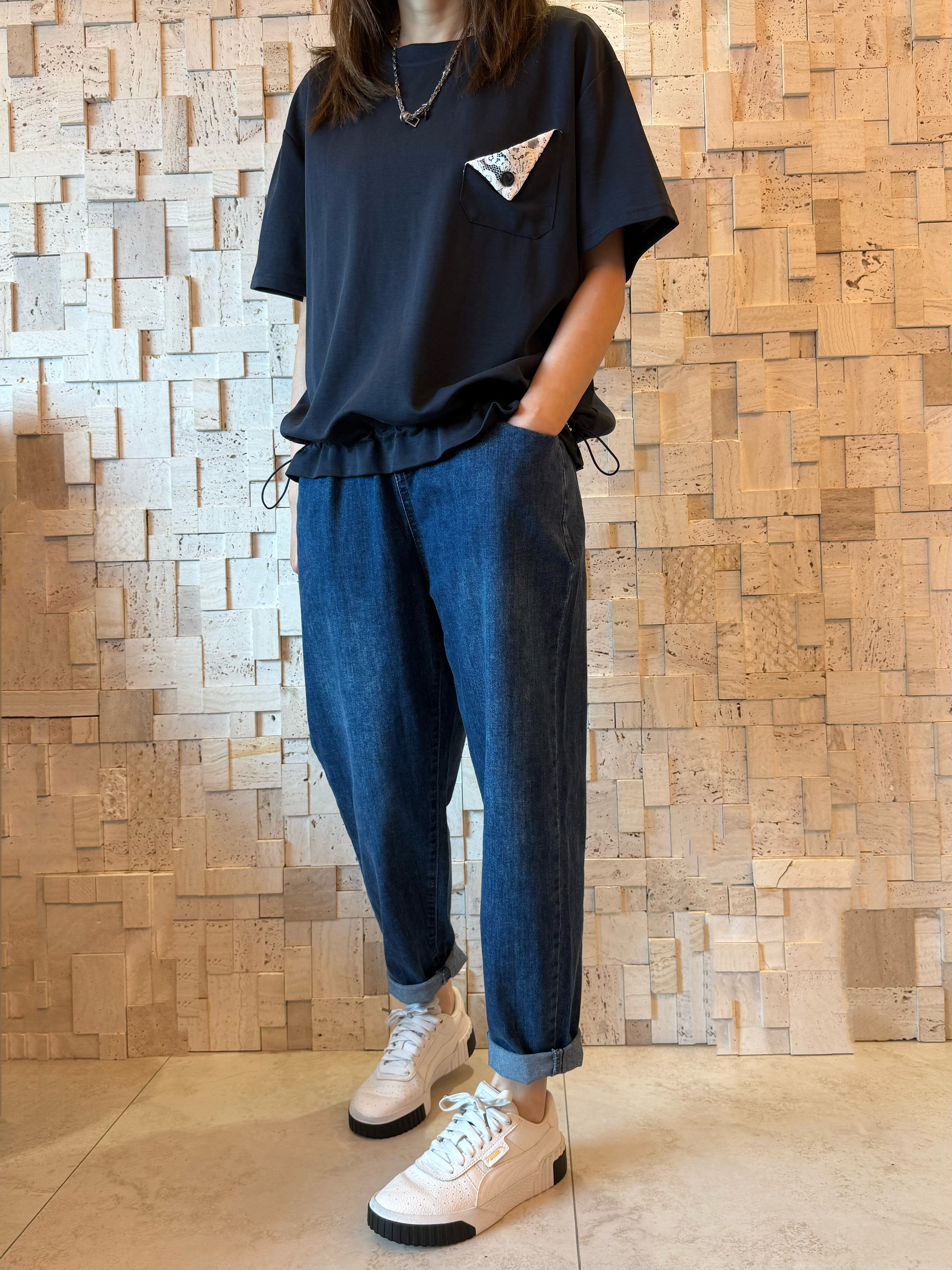 #2110 蕾絲口袋束繩Top✨