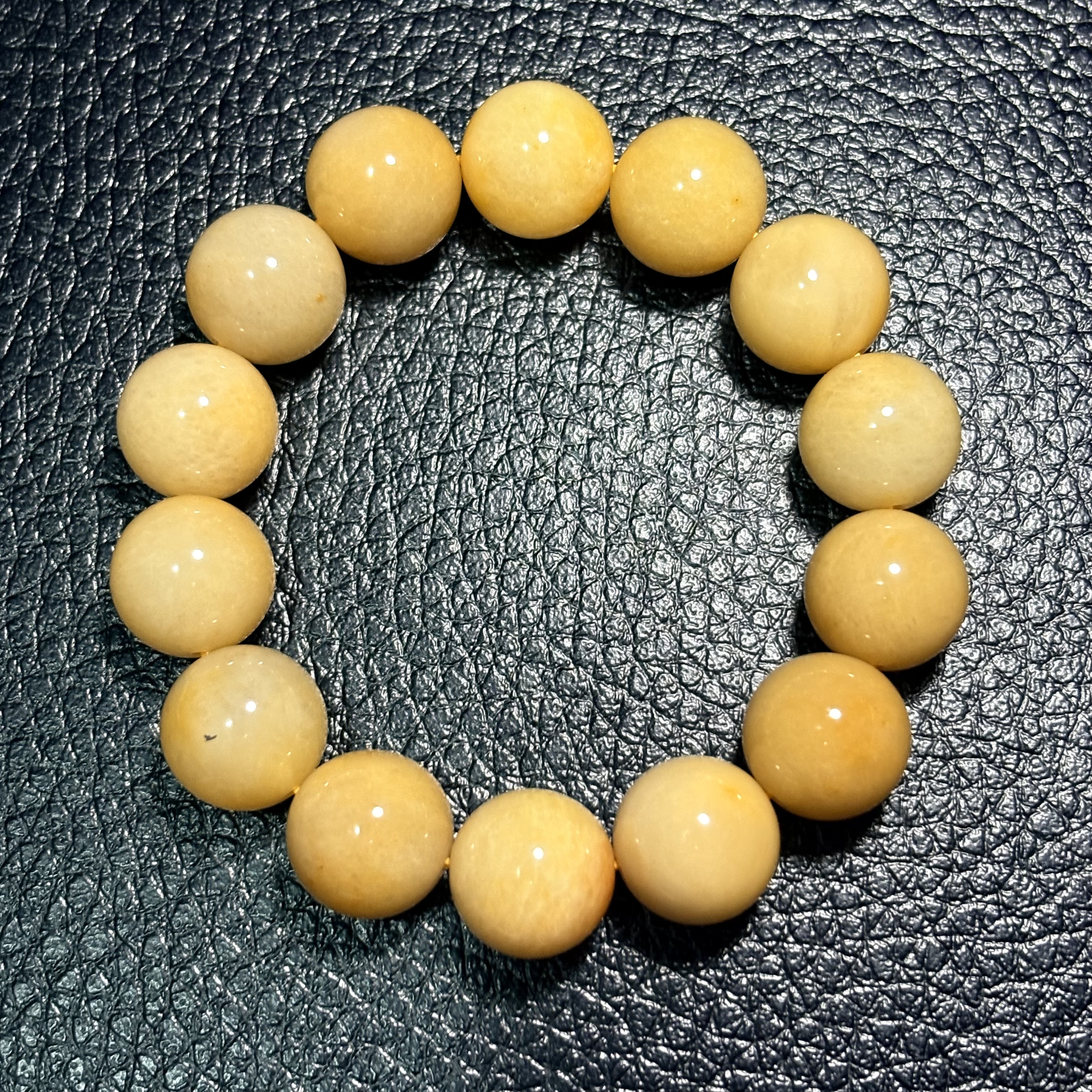 【化太歲】金絲玉玉石手串No.1937｜規格：15mm珠16cm手圍