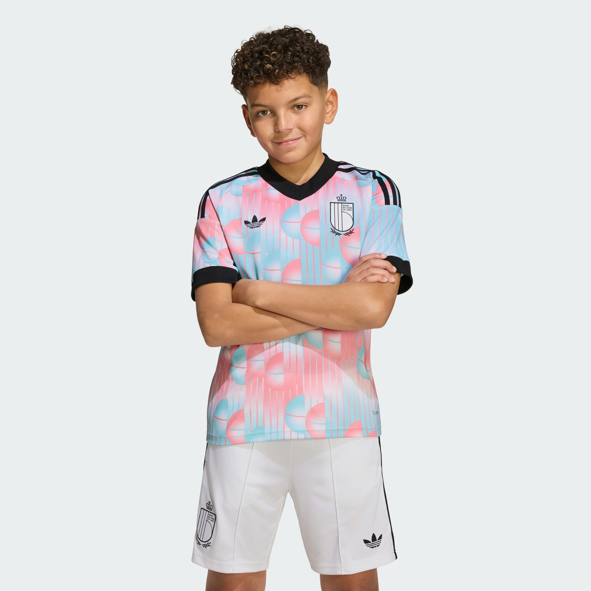 🧊揉合經典復古與現代美學 Adidas Belgium 比利時 2026-27 作客大童球迷版球衣 (可加印字) JZ5975