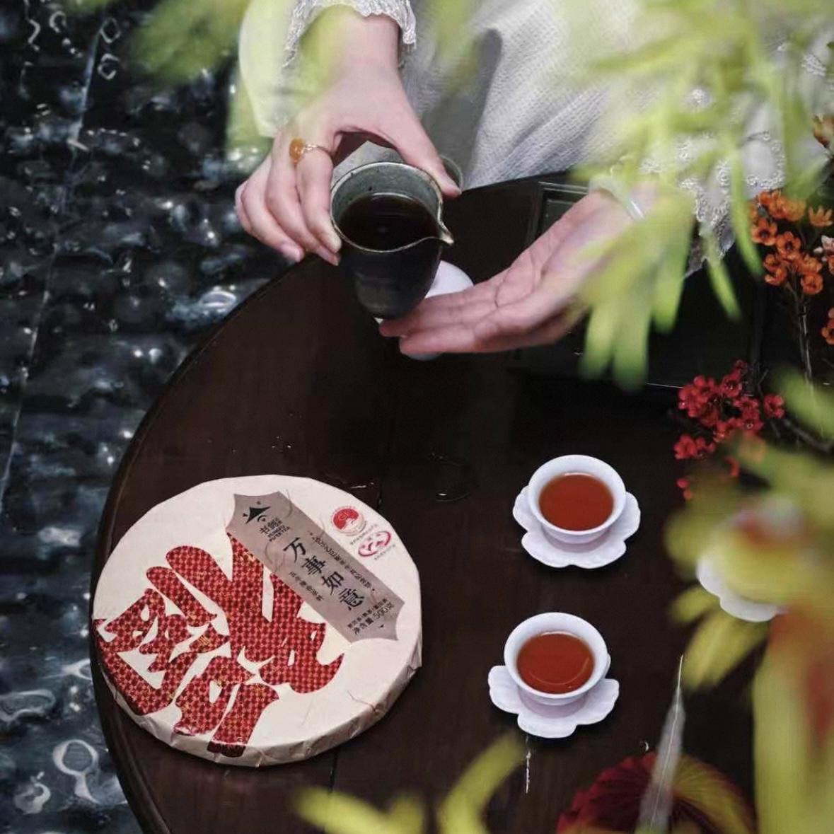 【福运亨通】五年陈香原料云南古树普洱熟茶500克茶饼特色风味礼盒装