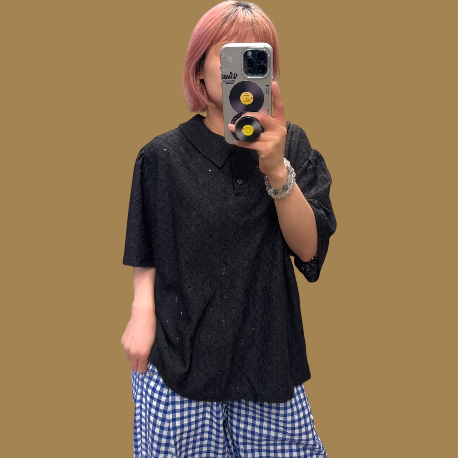 221429 Lace反領Top