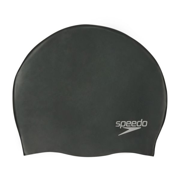 SPEEDO矽膠泳帽/PLAIN MOULDED/BK