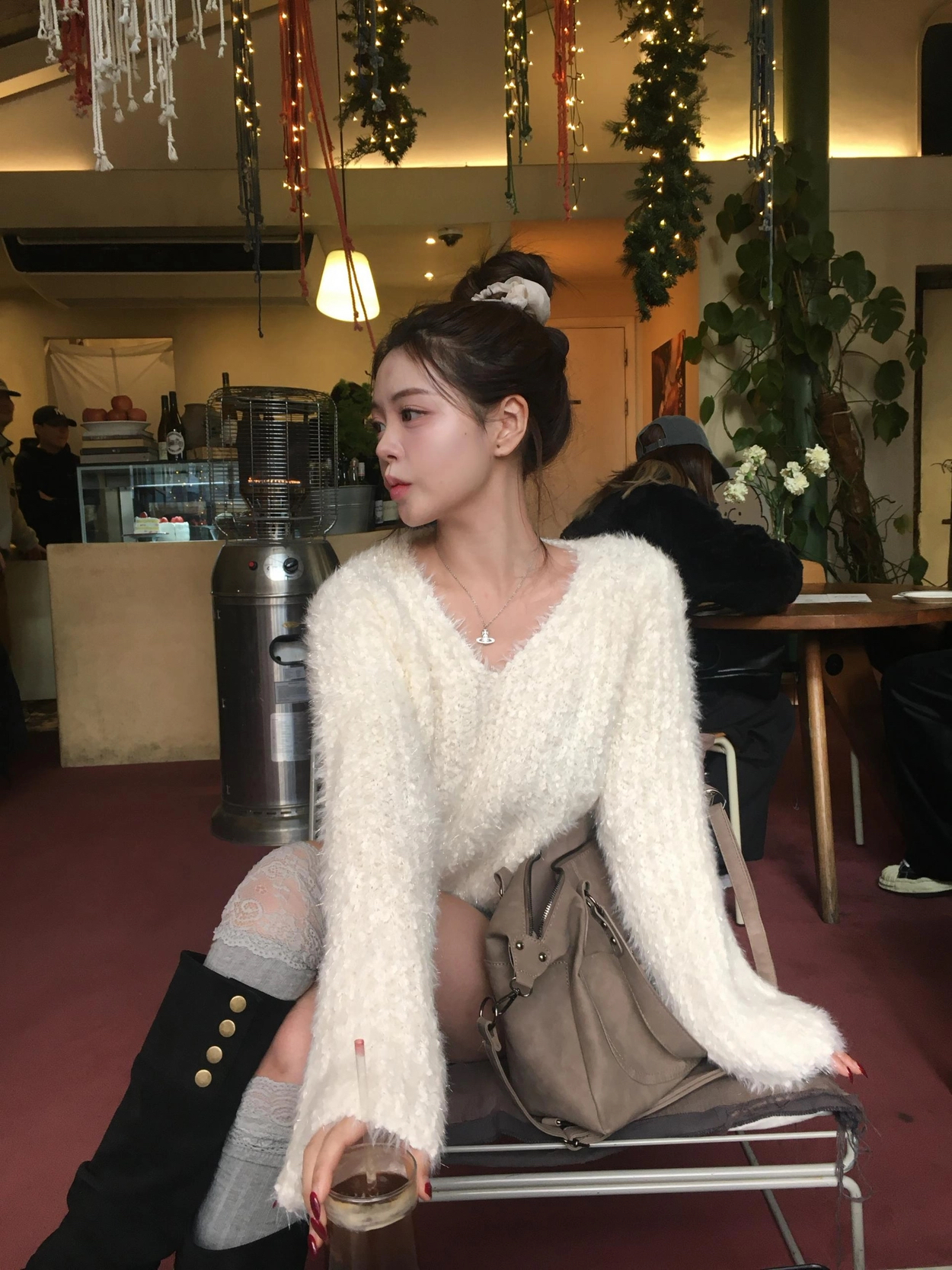 【 新品追加🥂| 一秒心動˚ʚɞ💓超級美Bling粒粒棉花糖～高質量兩穿針織上衣☁️🤍】Sparkle Marshmallow Knit Top(三色入)