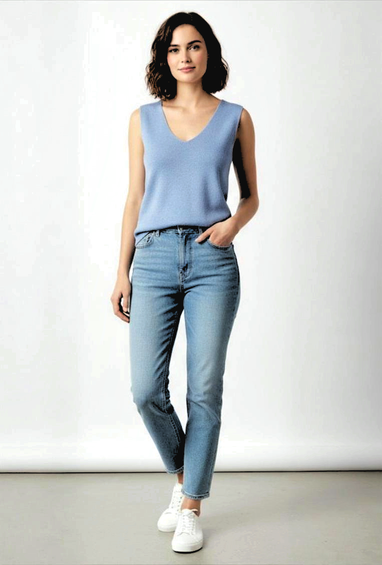 V-Neck Sleeveless Knit Top