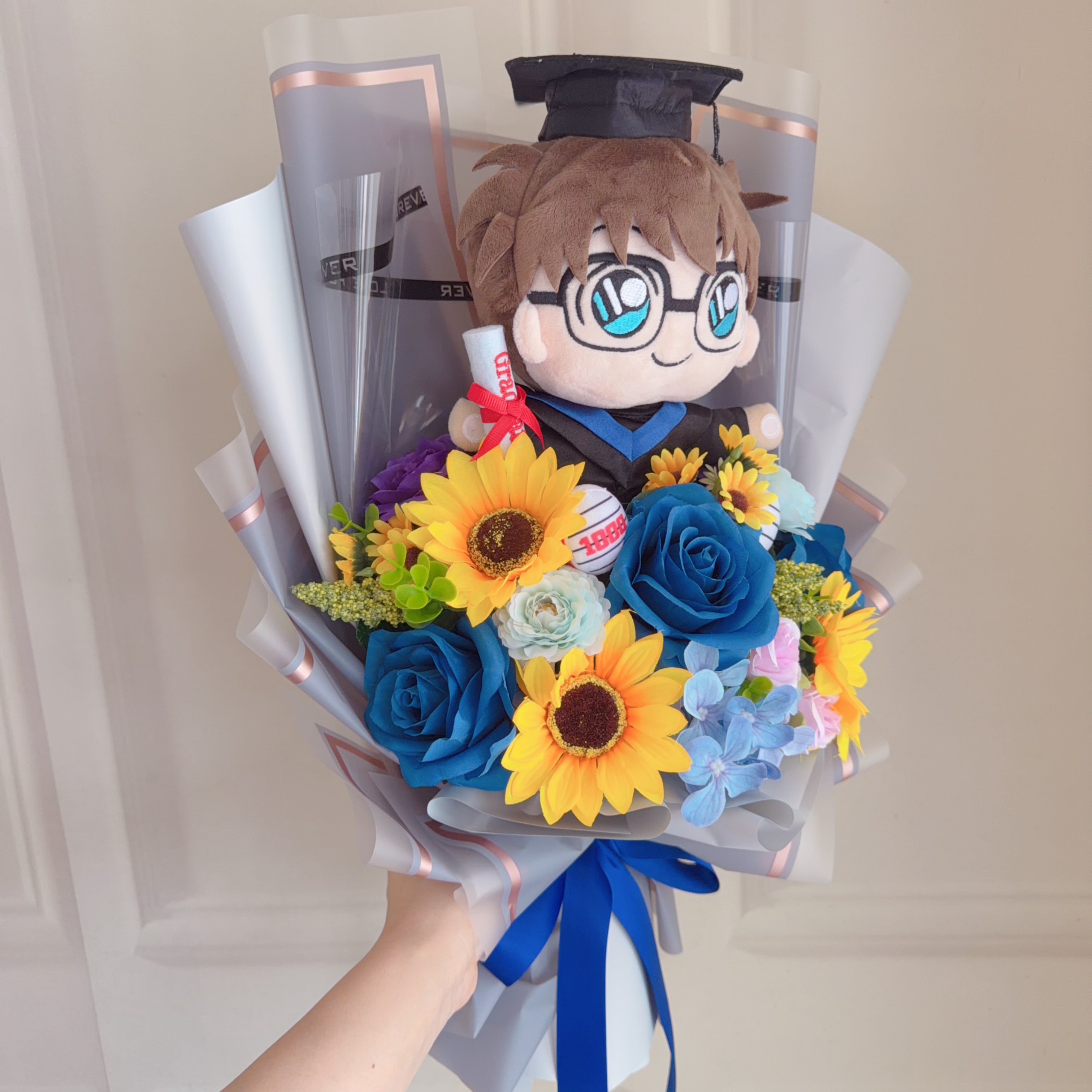 (現貨)柯南畢業公仔花
