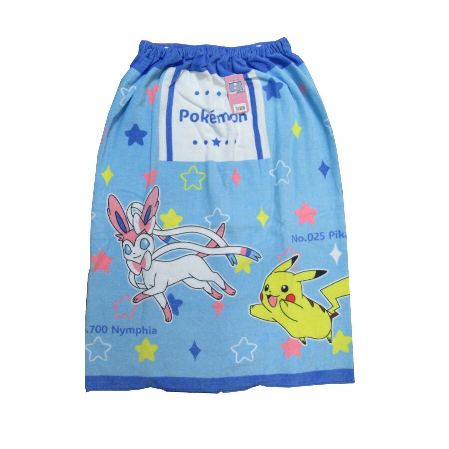 日本直送 Pokémon 寶可夢圖案裹巾 純棉沙灘浴巾 (80×120cm)