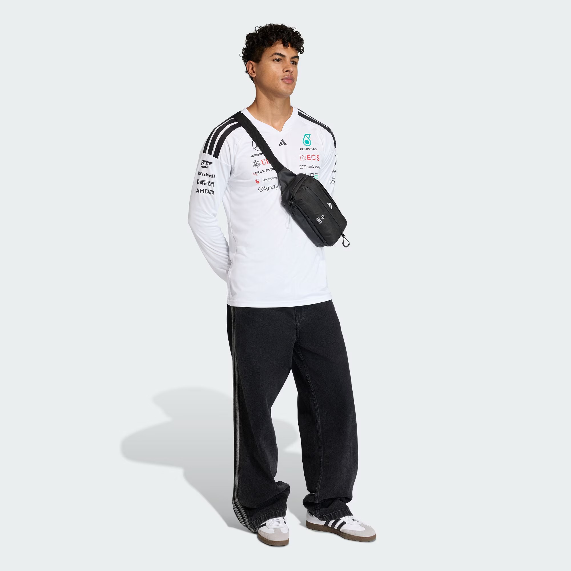 Adidas F1 Mercedes Benz 平治車隊 2026 白色車手長袖隊服 KF0147