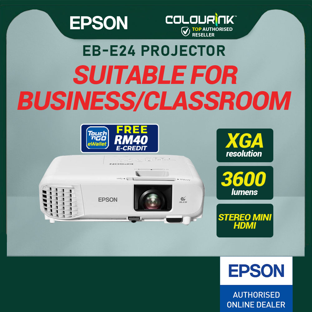 Epson EB-E24 XGA 3LCD Projector 3,600 Lumen High Brightness Build-In Speaker Wireless Display Similar EB-X06