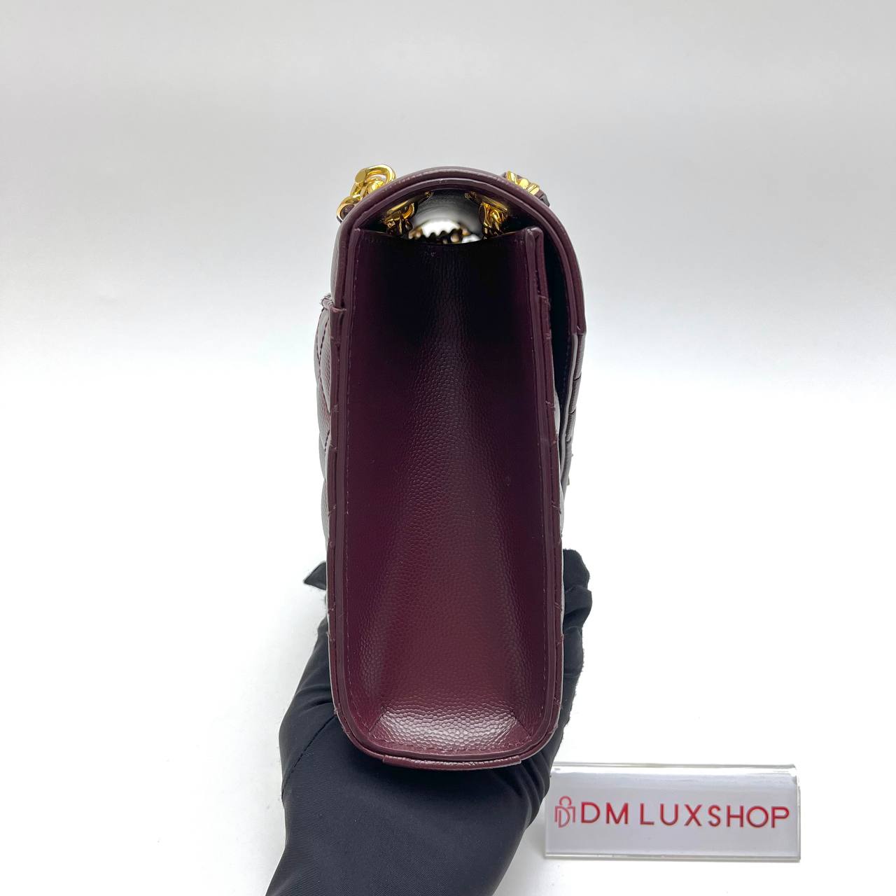 YSL Medium Envelope Bag Burgundy GHW