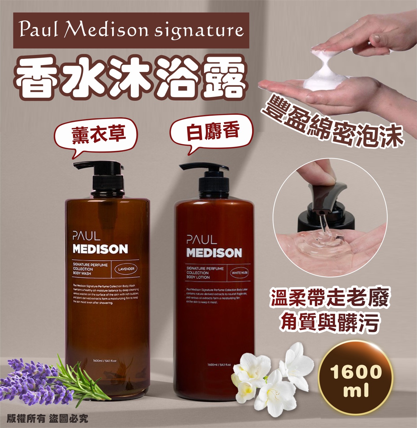 【預訂】韓國 Paul Medison Signature 香水沐浴露 1600ml