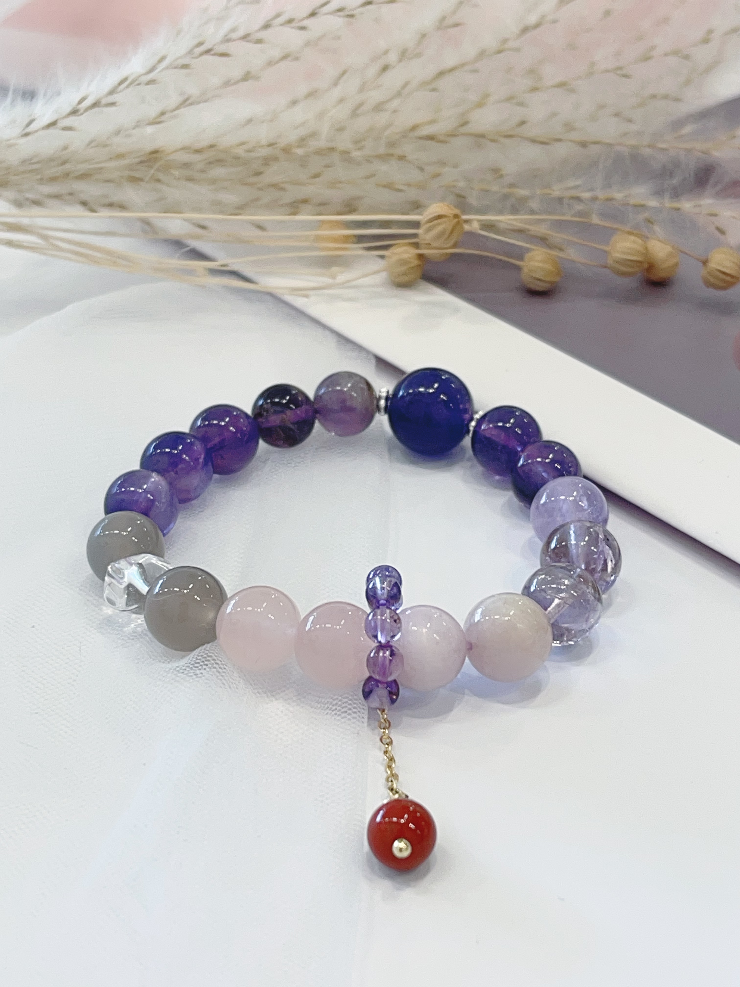 💜 紫调渐层能量手串  Amethyst & Rose Quartz