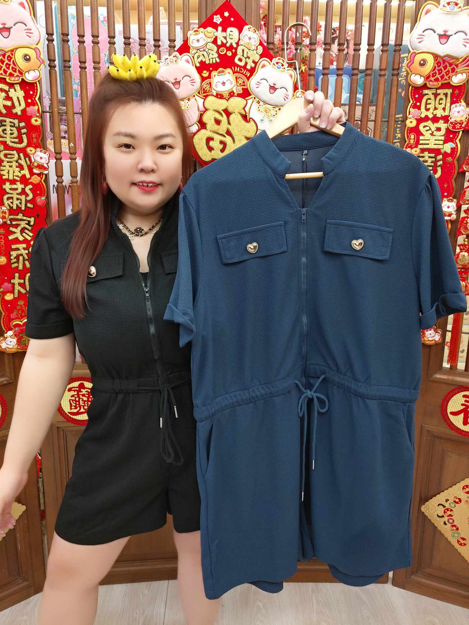 NBD07 K6688 爱心钮连体裤（颜色随机⚠️）