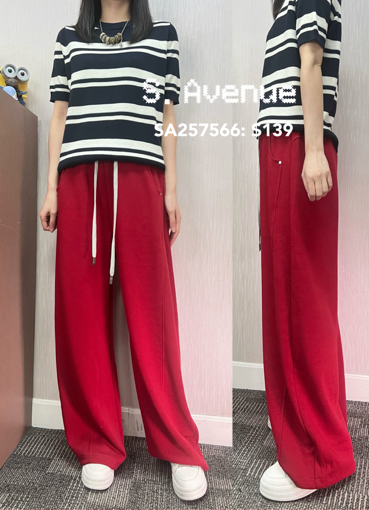 SA257566: 橡筋腰前袋打釘靚cut彎刀褲