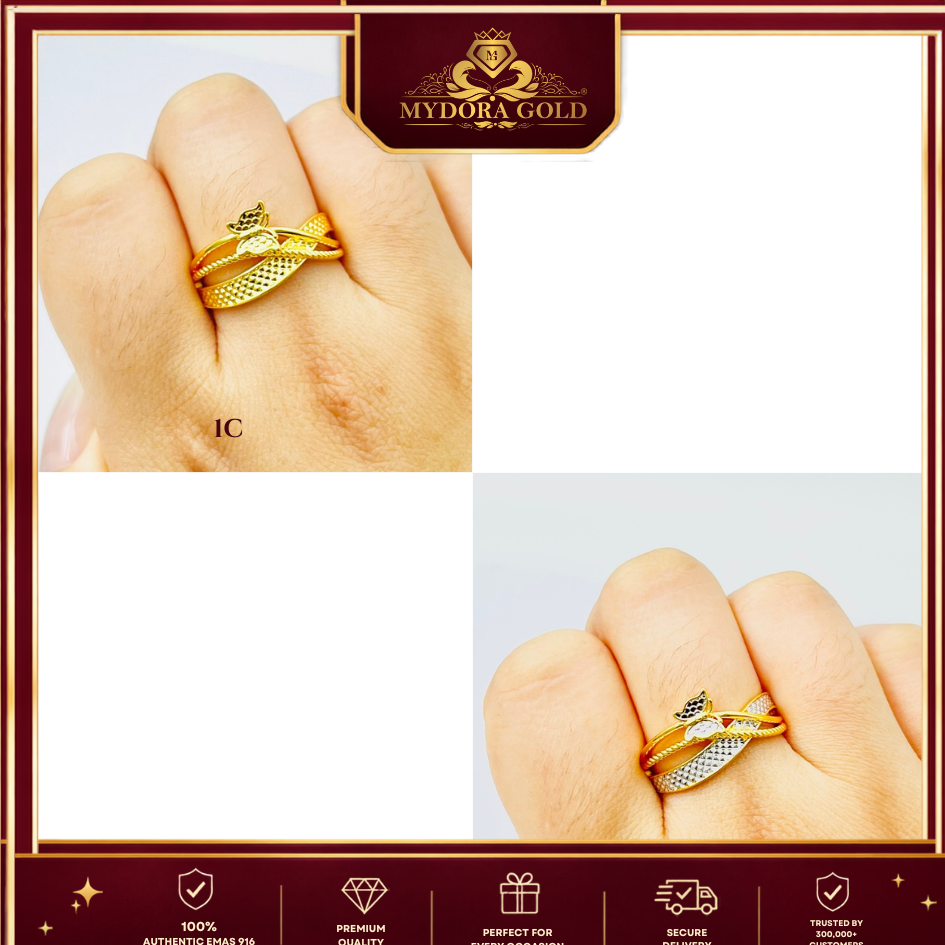 MYDORA Cincin Silang Butterfly Grace (5G) l EMAS 916/22K