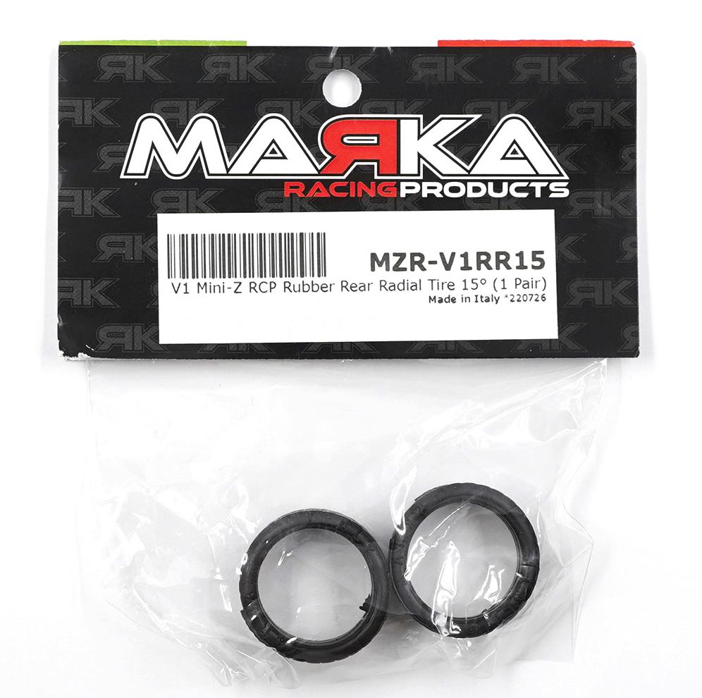 Marka Racing V1 Mini-Z RCP 15 Degree Medium Rubber Rear Radial Tire 2 pcs MZR-V1RR15