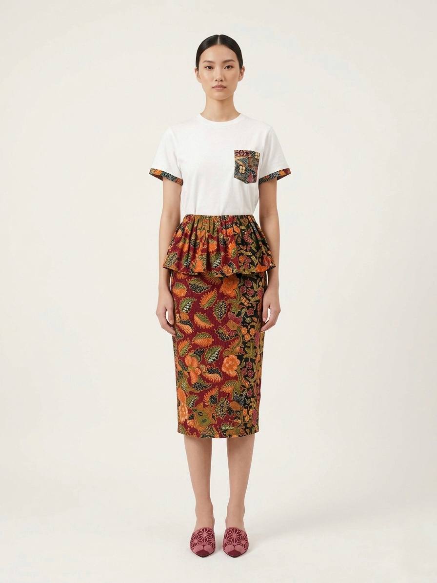 T8066 - Melur Peplum Batik Skirt
