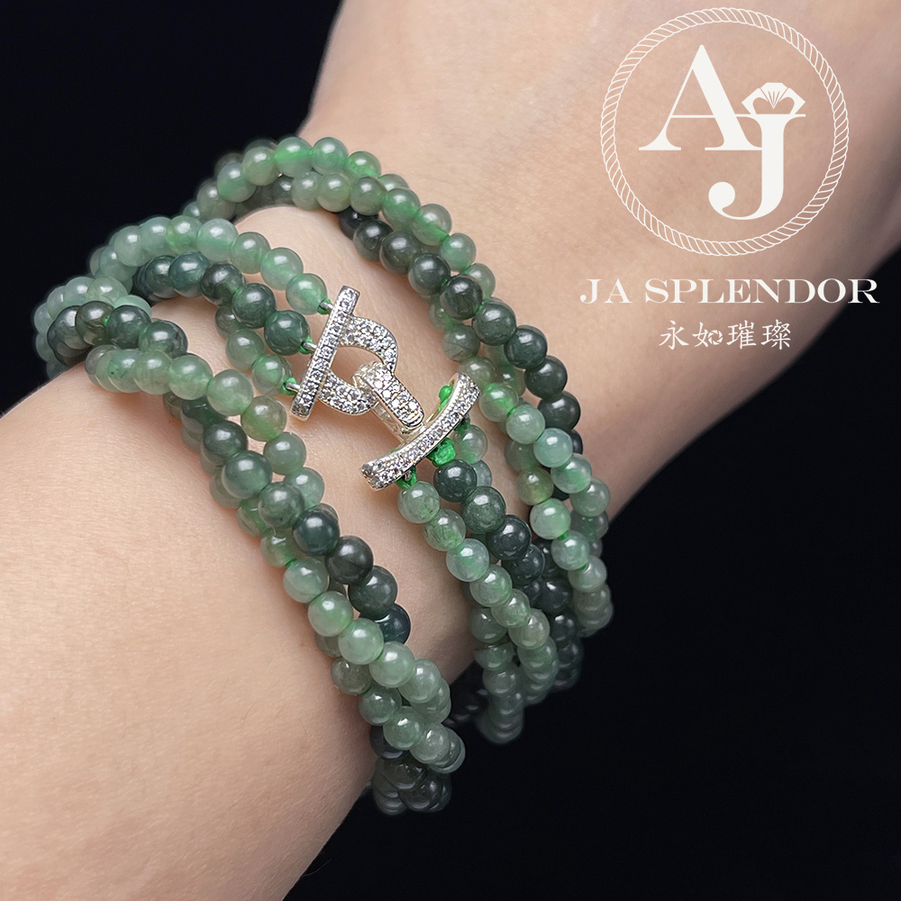 FB-G24 天然翡翠A玉 綠野仙蹤扭紋設計項鏈